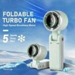 Portable Turbo Mini Fan 5 High Speed Digital Displa