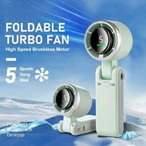 Portable Turbo Mini Fan 5 High Speed Digital Displa