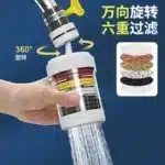 6 Layer Faucet Water Purifier Tap Filter 360° Rotating Splash Proof Nozzle