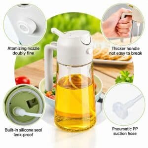 2-in-1 Oil Sprayer & Oil Dispenser Bottle – 500ml