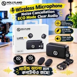 HOLLYLAND LARK M2 Wireless Microphone– Noise Cancellation ECO Mode _ Crystal Clear Audio