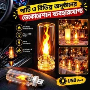 Transparent USB LED Flashing Candle Light Flame
