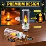 Transparent USB LED Flashing Candle Light Flame