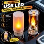 Transparent USB LED Flashing Candle Light Flame