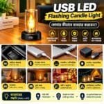 Transparent USB LED Flashing Candle Light Flame