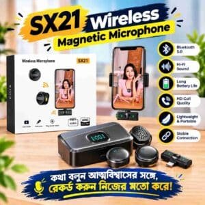 SX21 Wireless Magnetic Microphone With ANC Regular and Echo Mode