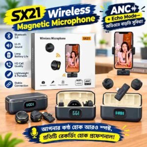 SX21 Wireless Magnetic Microphone With ANC Regular and Echo Mode